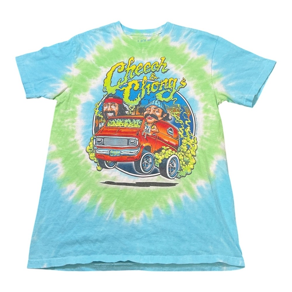 Liquid Blue Cheech and Chong Up In Smoke Tie Dye Graphic T-Shirt Mens Medium